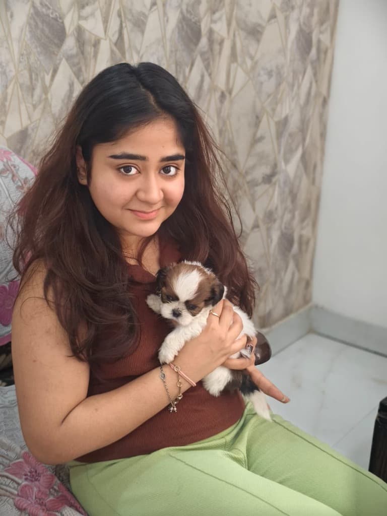 Sneha & Teddy with Shih Tzu